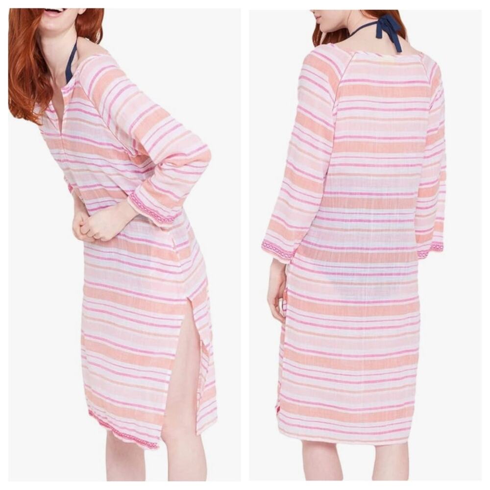 NEW Roller Rabbit East Hampton Naomi Kurta in Coral 100% Cotton - Size S